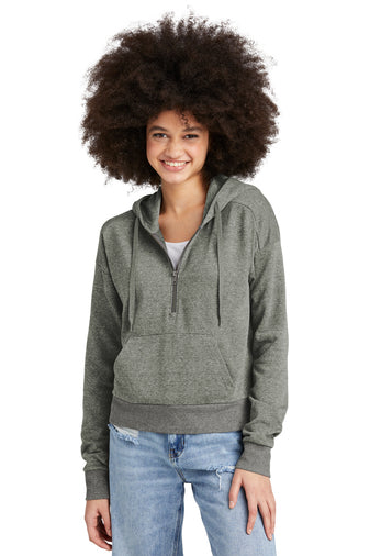 Football Ladies Bling 1/2 Zip Hoodie