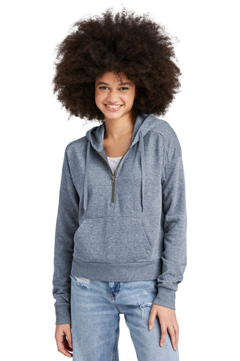 Football Ladies Bling 1/2 Zip Hoodie