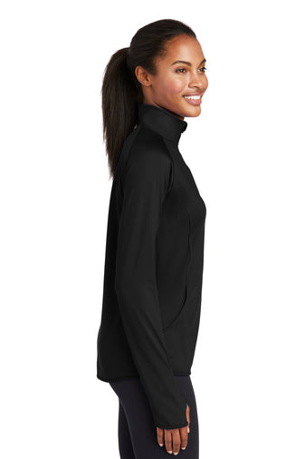 Girls Just Wanna Have Fun Bling Thumb Hole 1/4 Zip Pullover