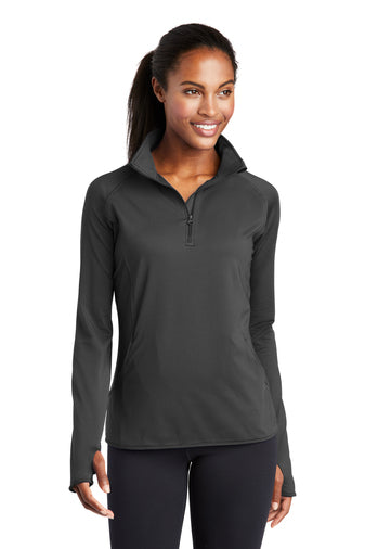 Girls Just Wanna Have Fun Bling Thumb Hole 1/4 Zip Pullover