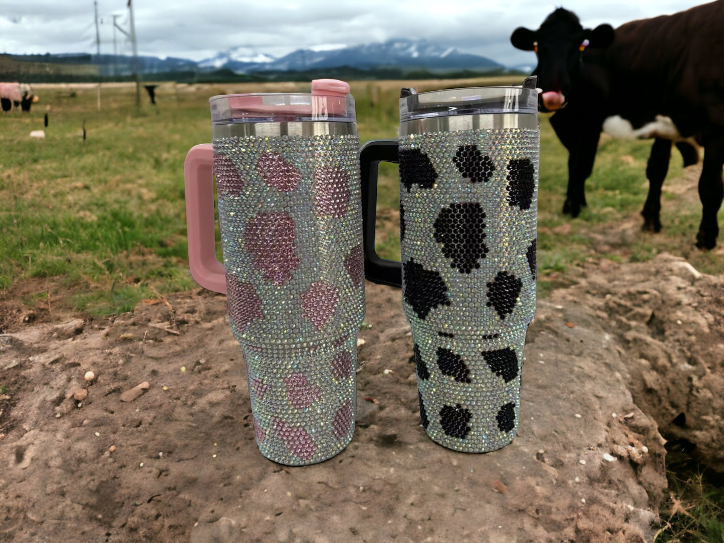 Cow Print Bling Tumbler 40oz