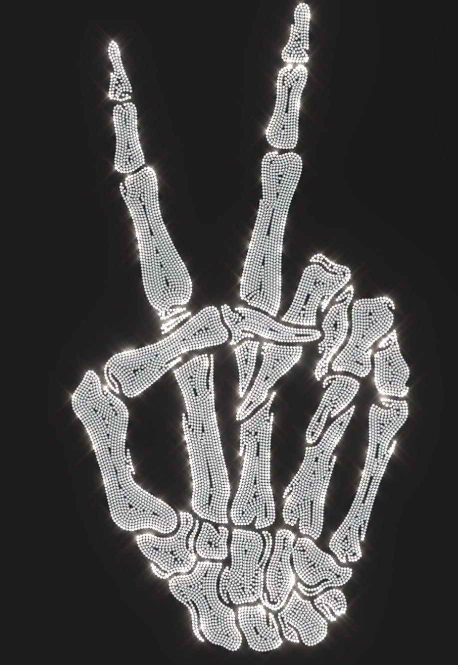 Peace Skeleton Bling Flowy Deep V