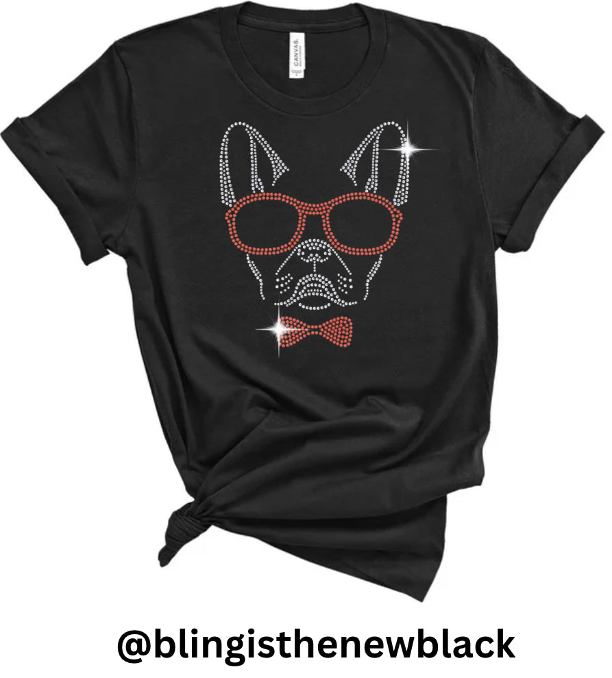 Frenchie Glassed Bling Unisex Crew NEW COLORS