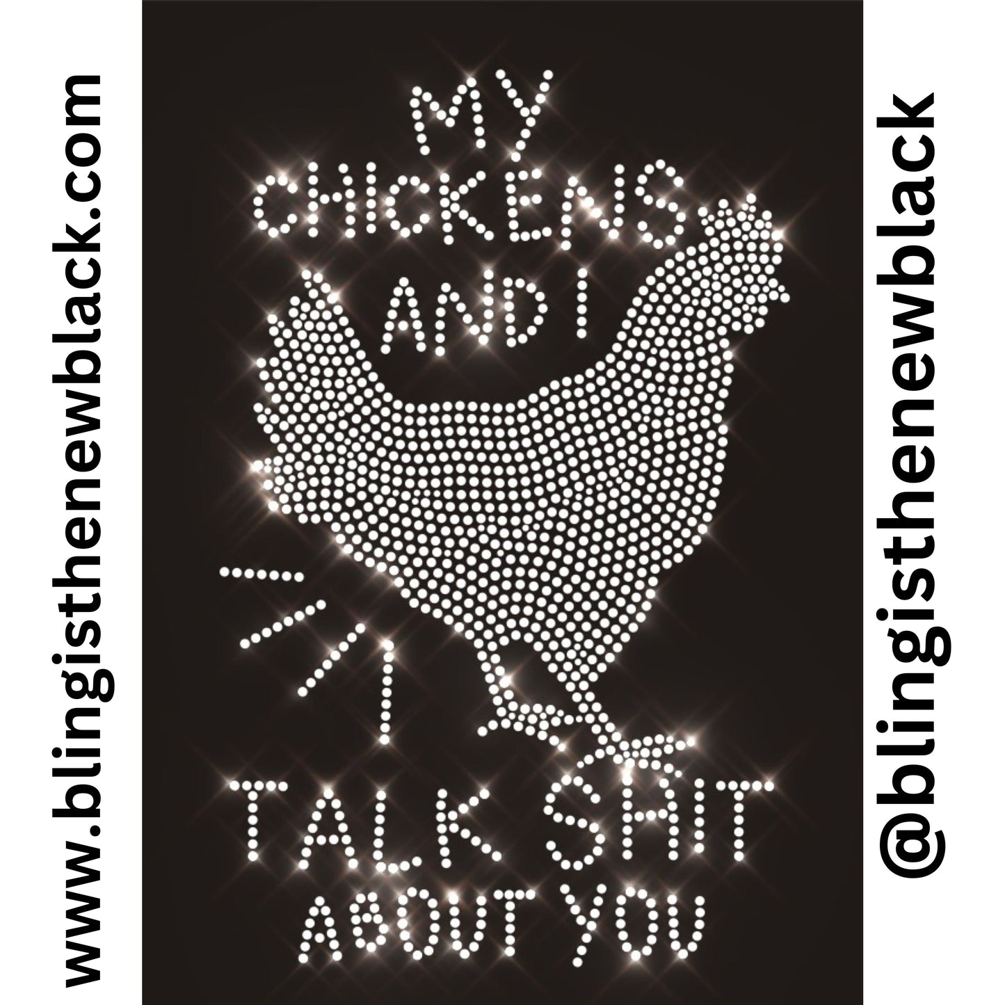My Chickens And I Talk ๐ฉ About You Bling Ladies Long Sleeve V
