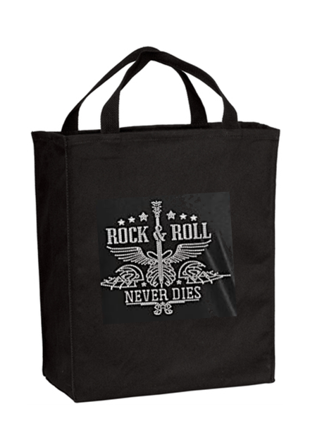 Rock N Roll Never Dies Bling Grocery Tote