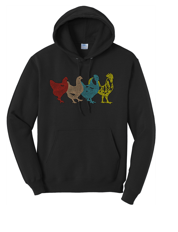 Chickens Bling Unisex Pullover Fleece Hoodie S-4X