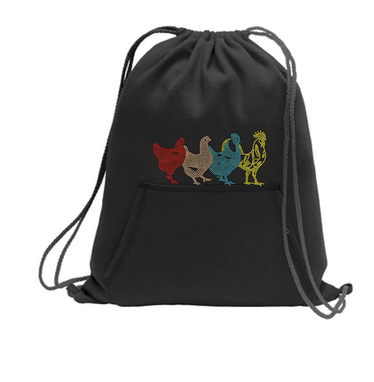 Chickens Bling Fleece Backpack