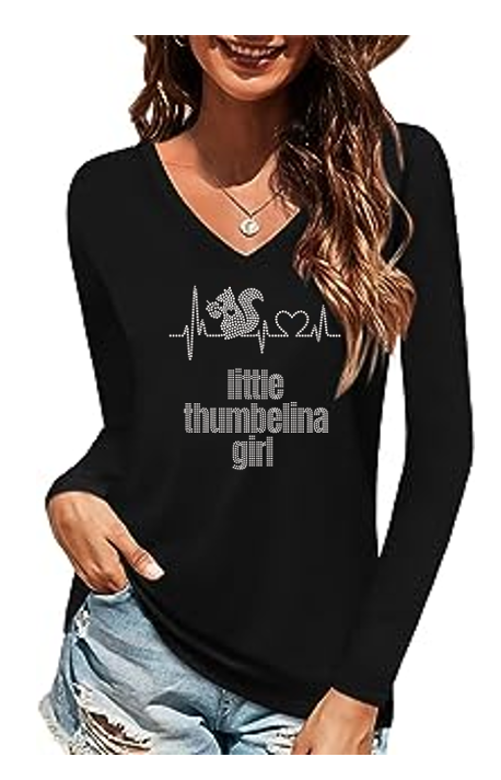 Love Little Thumbelina Bling Ladies Long Sleeve V