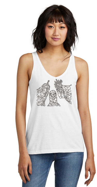 Sketchy Chickens *New Style* Bling V Neck Tank