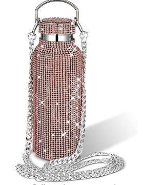 Bling Stainless Steel Water Bottle With Chain 500ml/25oz
