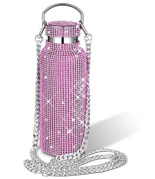Bling Stainless Steel Water Bottle With Chain 500ml/25oz