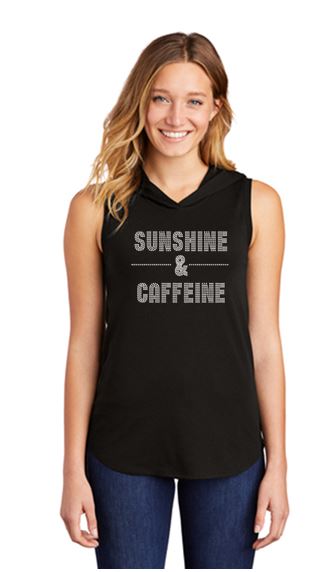 Sunshine & Caffene NEW STYLE Bling Longer Sleeveless Hoodie