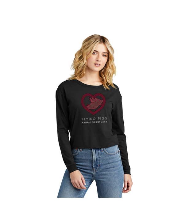 Flying Pigs Animal Sanctuary Bling Triblend Long Sleeve NEW STYLE ALERT