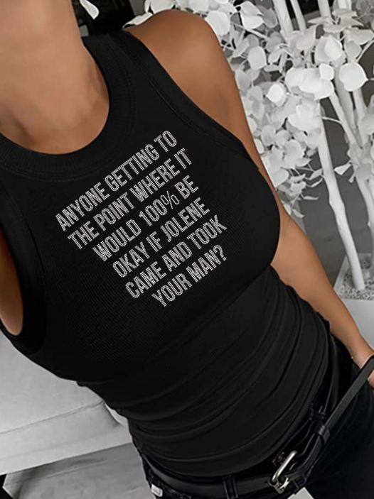 Jolene Ladies Longer Fitted Bling Tank