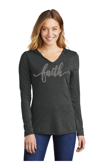 Faith Bling Triblend Hoodie Tunic