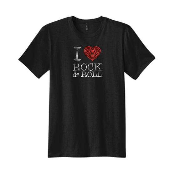 I Love Rock & Roll Bling Unisex Crew