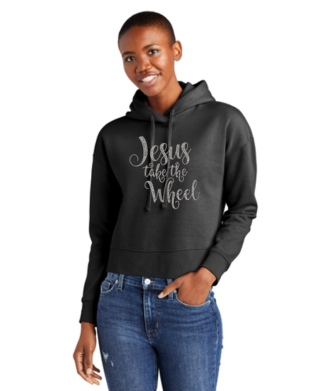 Jesus Take The Wheel Bling Pullover Fleece Hoodie