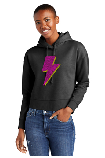 Little Thumbelina Pink Lightning Bling Pullover Fleece Hoodie Pink/Yellow Design