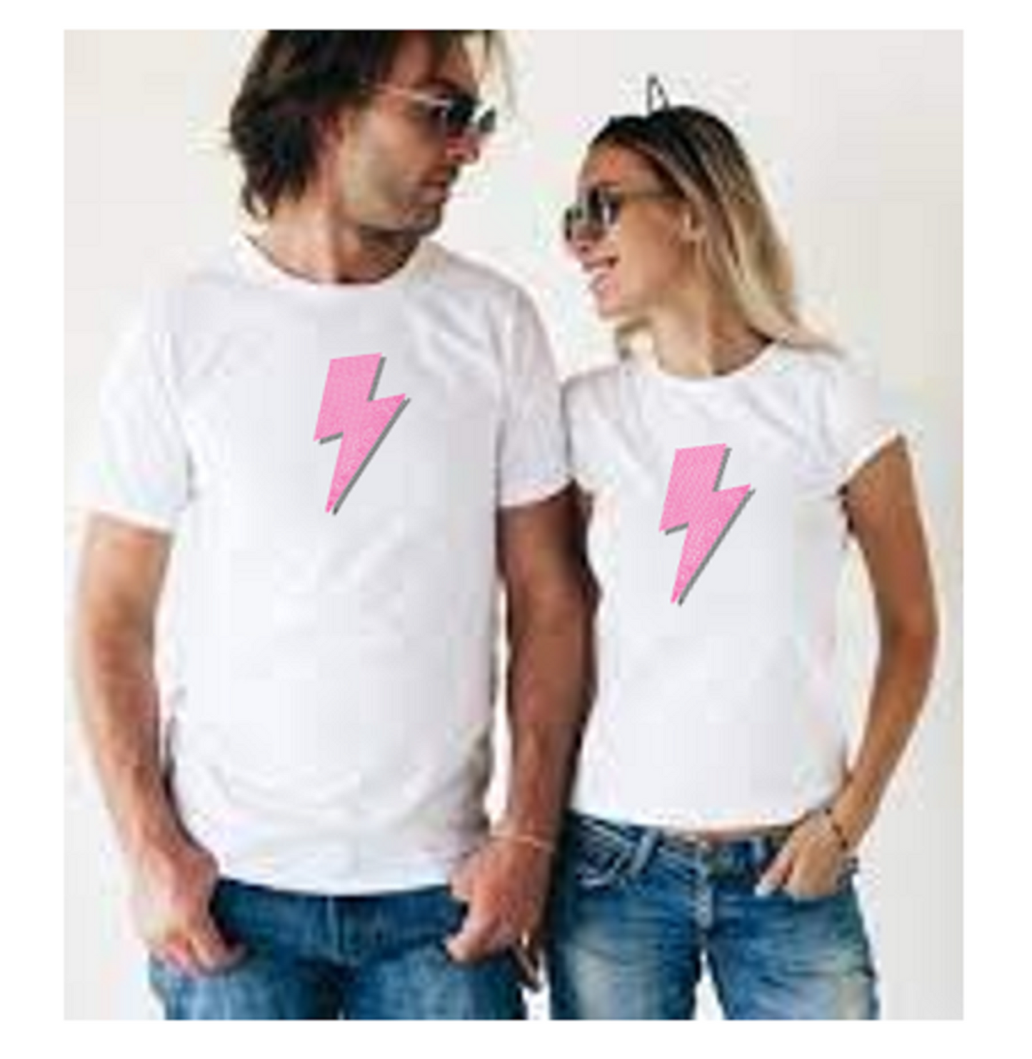Little Thumbelina Pink Lightning Bling Unisex Crew Pink/Black