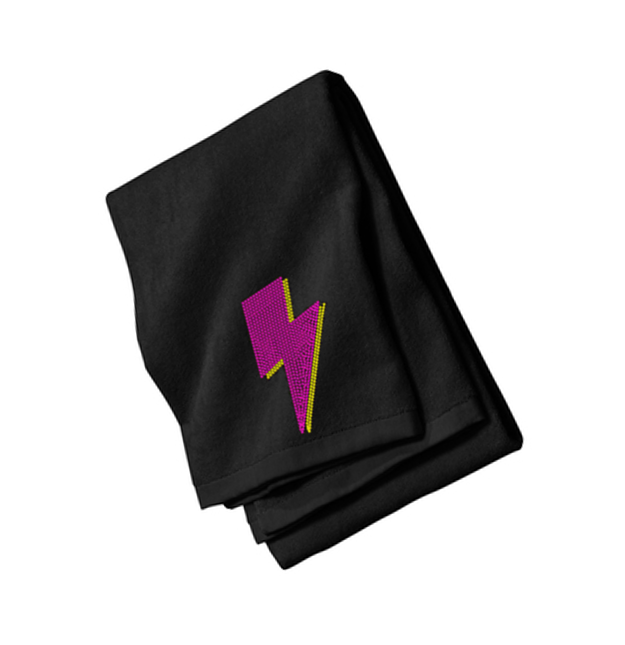 Little Thumbelina Pink Lightning Bling Beach Towel Pink/Yellow Design