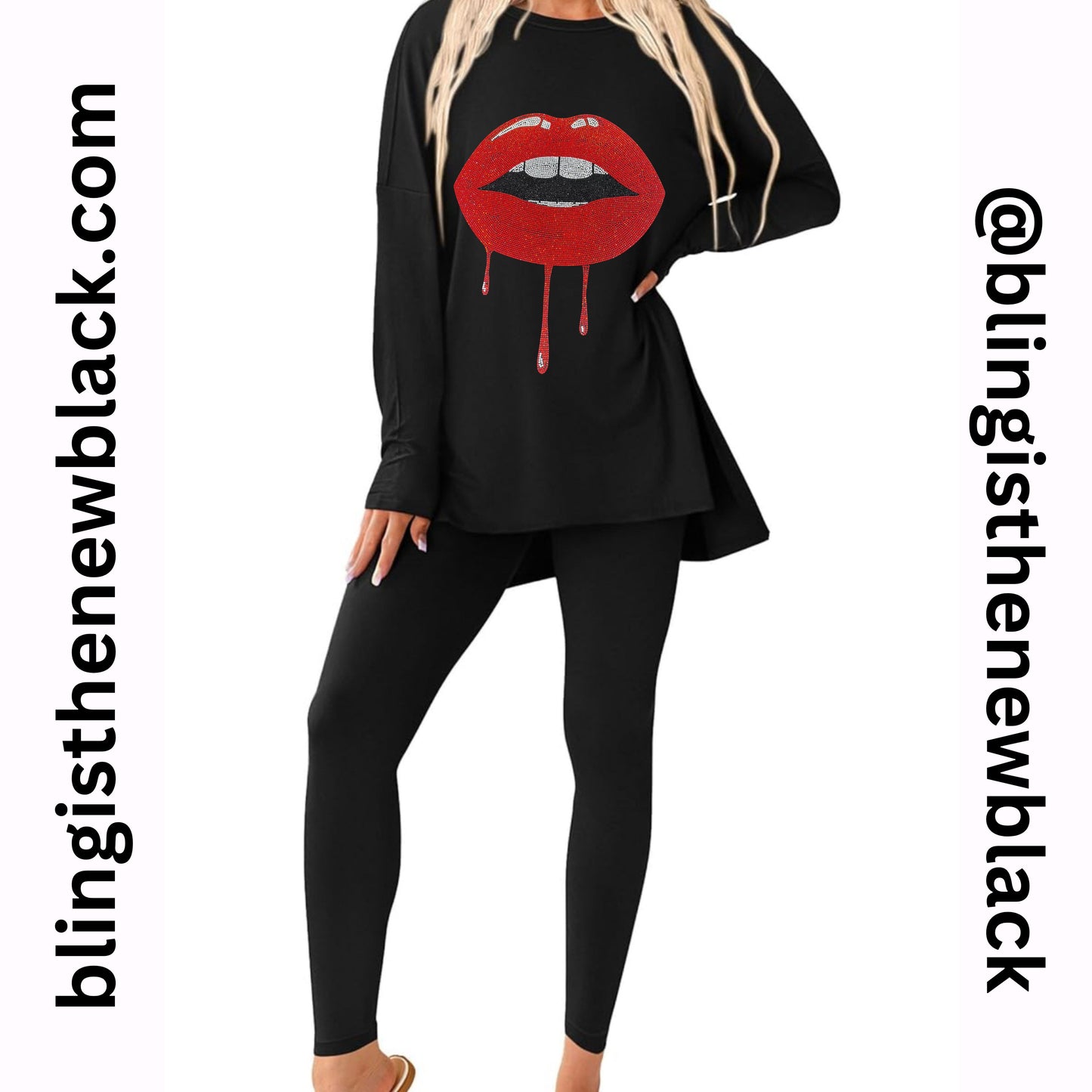 Hot Lips Bling Tunic Lounge Set