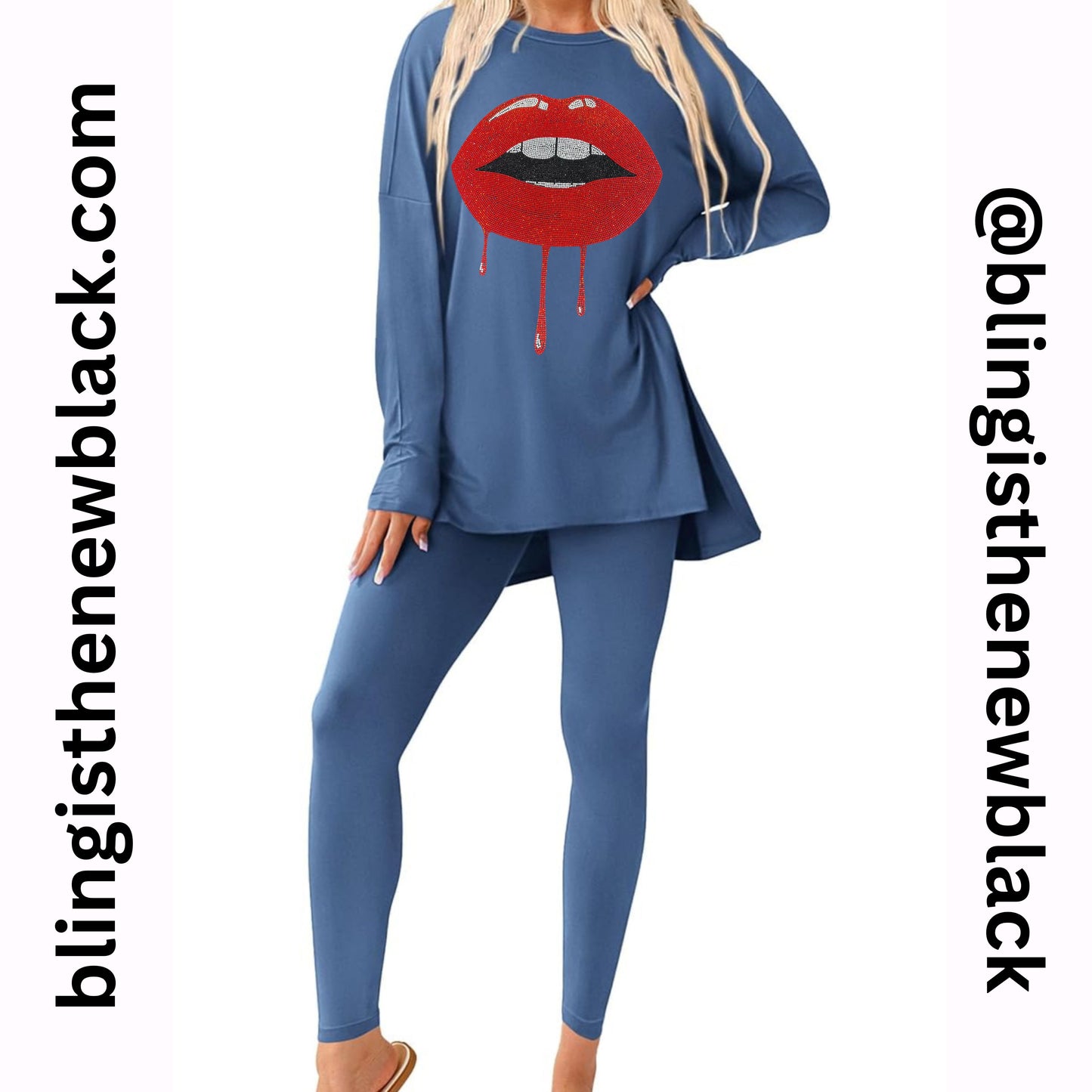 Hot Lips Bling Tunic Lounge Set