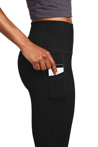 Blank overstock high waisted leggings with cell phone pocket