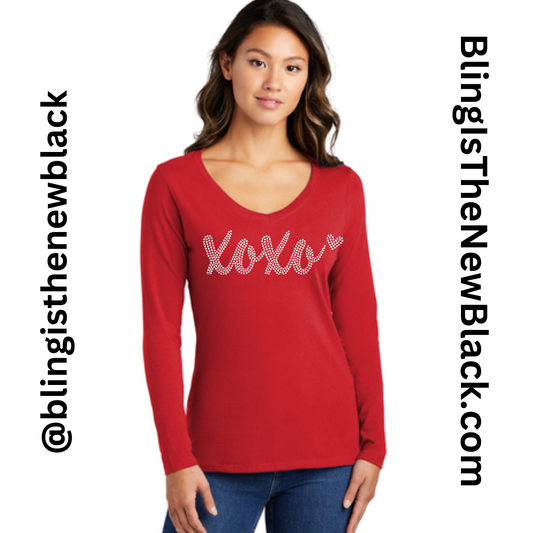 xoxo ❤️  Bling Ladies Long Sleeve V