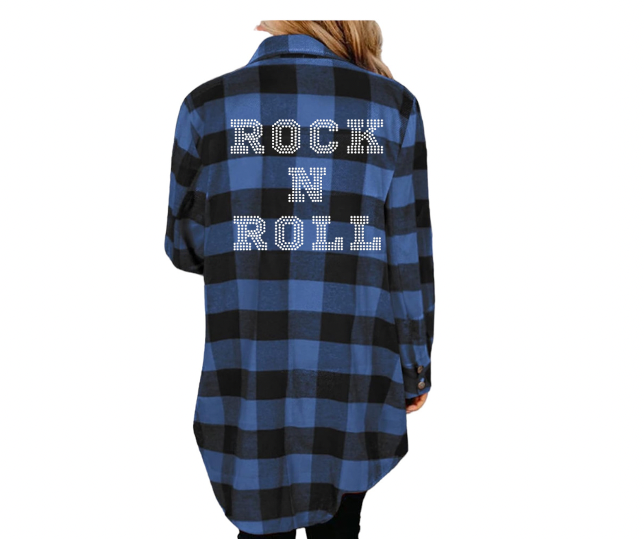 Rock N Roll Flannel Bling Jacket S-2X