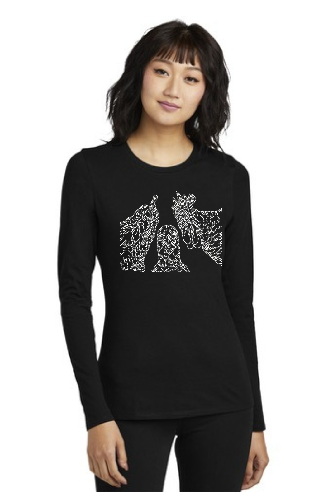 Chickens  Bling Tribend Ladies Long Sleeve Crew YUMMY SOFT