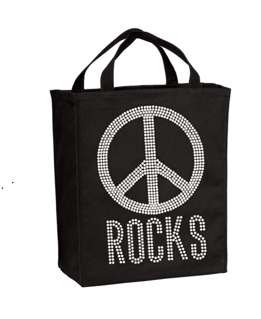 Peace Rocks Bling Grocery Tote