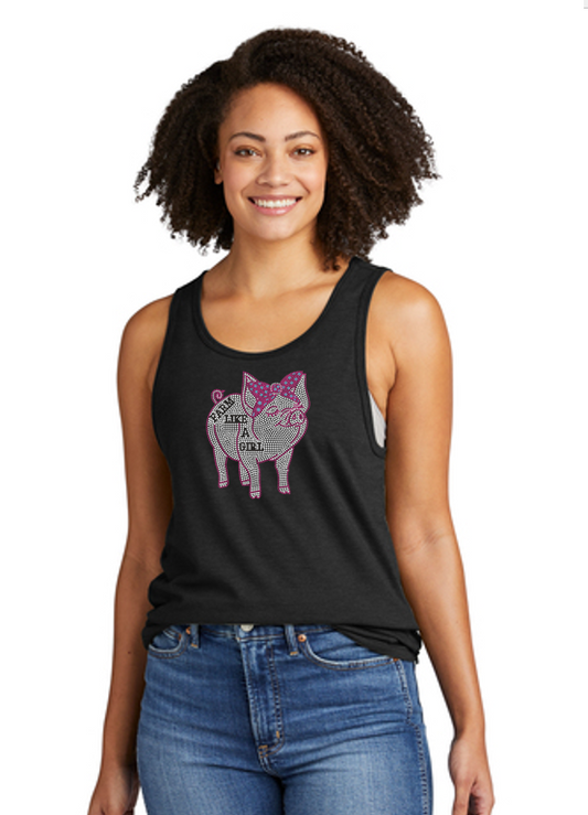 Farm Like A Girl Unisex Organic Cotton Bling Relaxed Tank