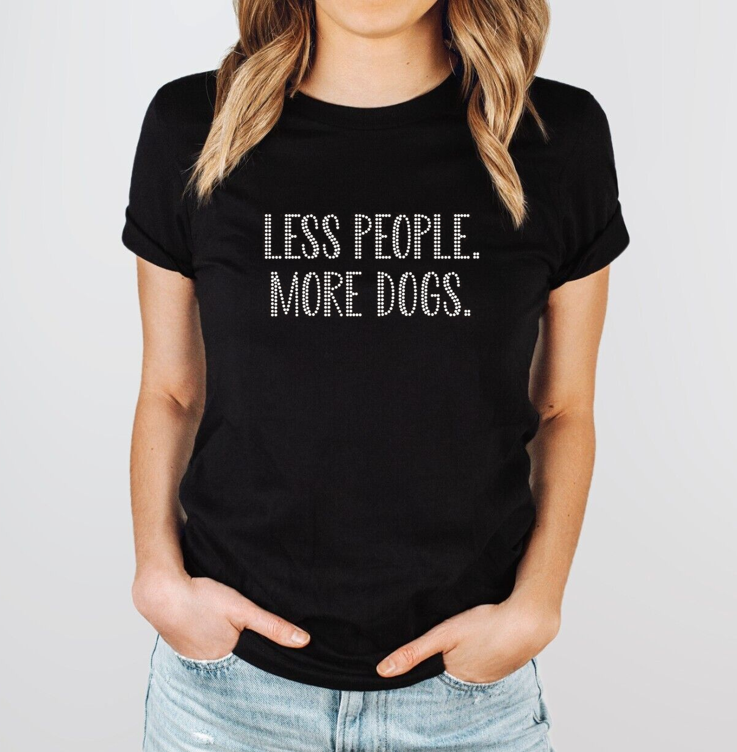 Less People More Dogs Bling Unisex Crew