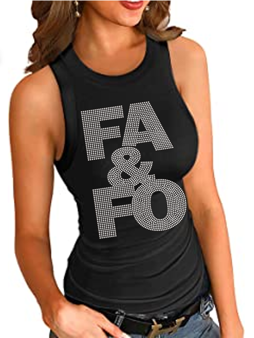 FA & FO Longer Fitted Bling Tank