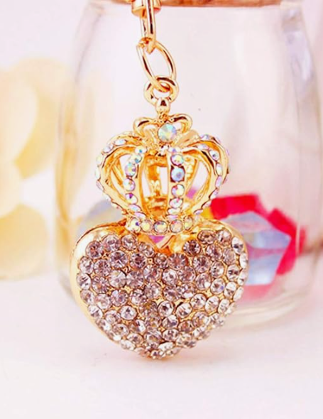Crystal Heart Crown Keychain/Purse Charm