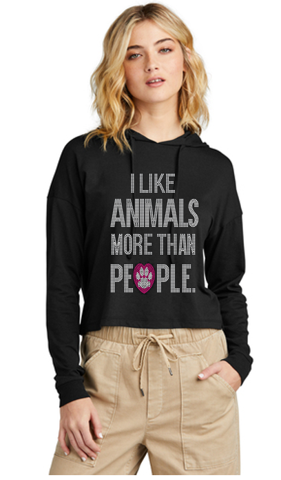 I Like Animals More Than People Bling Lightweight Triblend Hoodie NEW STYLE