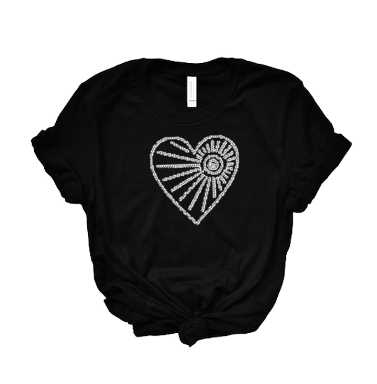 Valentine Heart Bling Unisex Crew