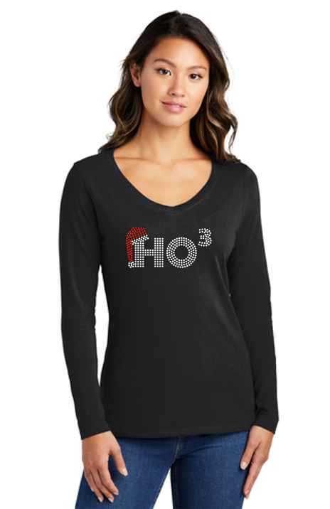 HO3 Bling Ladies Long Sleeve V