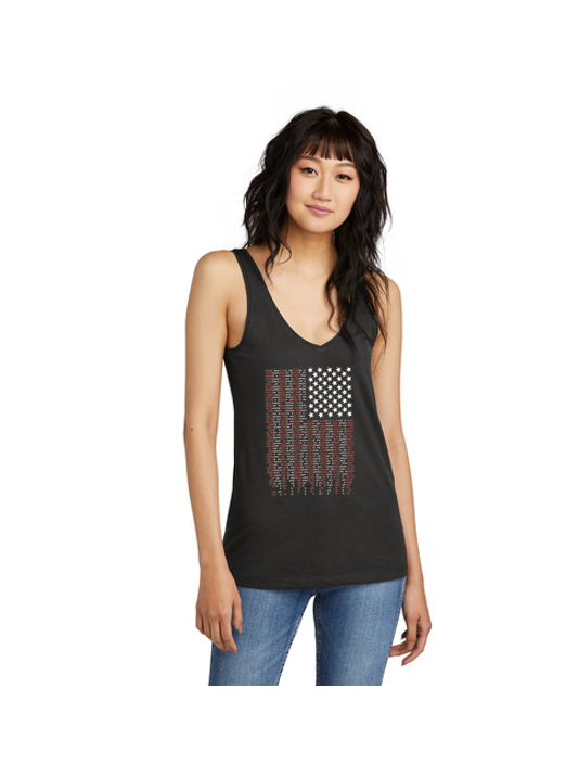 Ragged Old Flag  *New Style*  Bling V Neck Tank