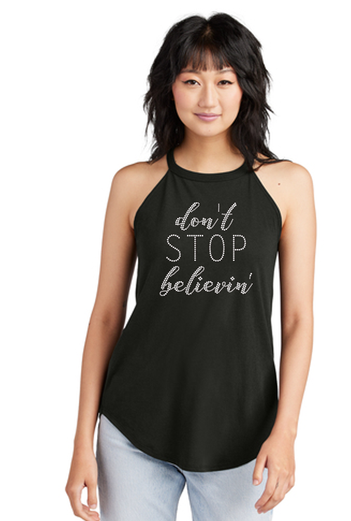 Don't Stop Believin'   Bling Ladies Rocker Tank