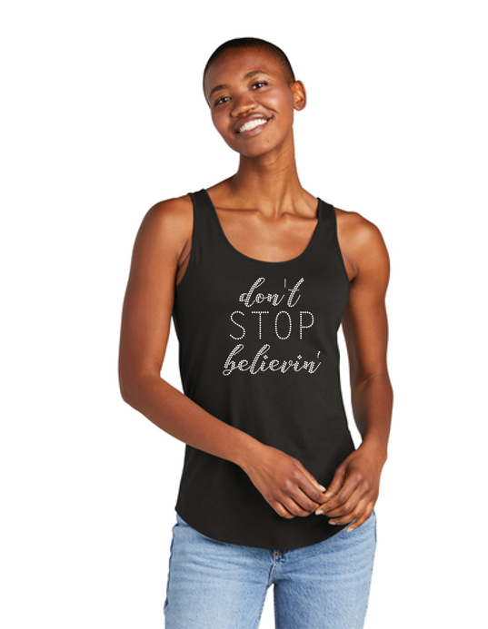 Don't Stop Believin' Bling Luxe Relaxed Tank