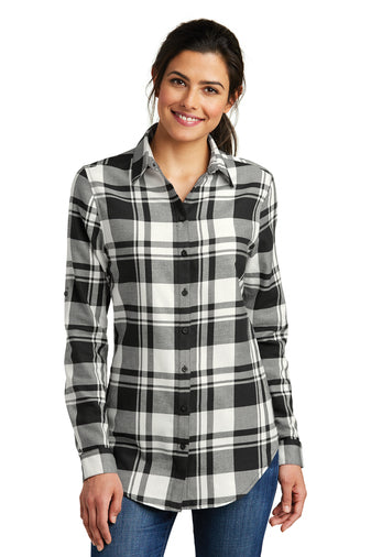 Dogs Before Dudes Bling Flannel Tunic