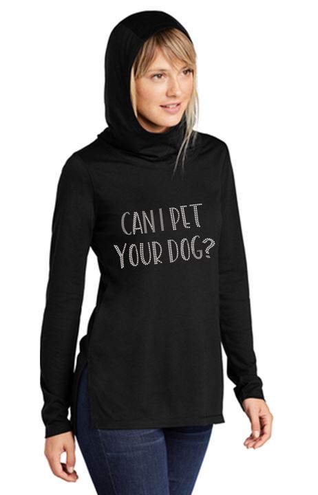 Can I Pet Your Dog Bling Pullover Fleece Luuma Hoodie