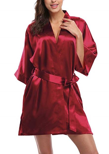 All I Want For Christmas Is You Bling Ladies Satin Shorty Robe