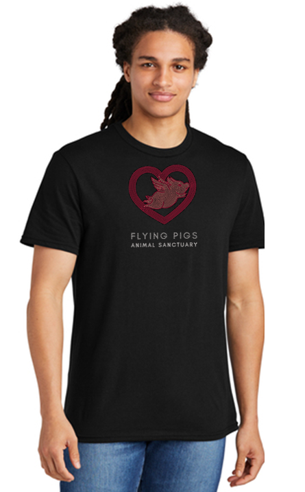 Flying Pigs Animal Sanctuary Bling Unisex Crew (WITH TEXT)