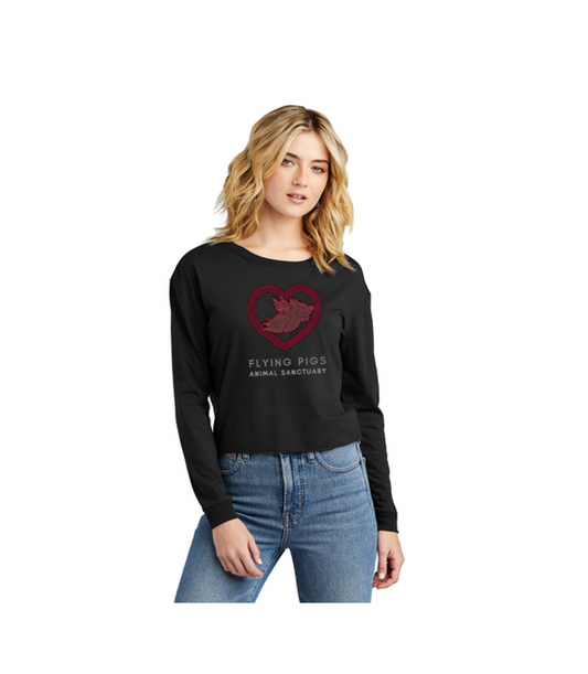 Flying Pigs Animal Sanctuary Bling Triblend Long Sleeve  NEW STYLE ALERT
