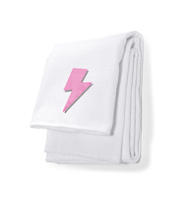 Little Thumbelina Pink Lightning Bling Beach Towel Pink/Black Design