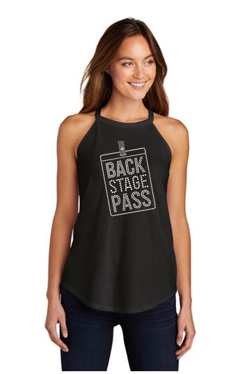 Backstage Pass Bling Ladies Rocker Tank