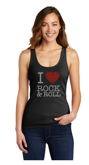 I Love Rock & Roll Bling Very Important Ladies Tank