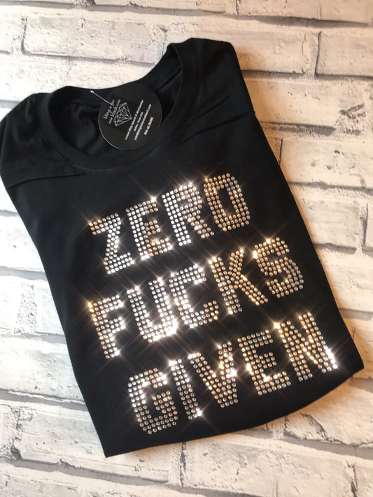 Zero F#cks Given Bling Muscle Tank  Junior or Unisex